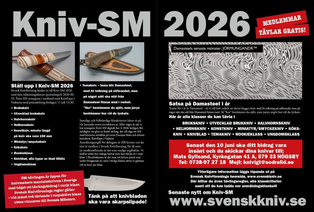 Kniv-SM 2026 - hoppas vi ses i Vadstena i sommar!
